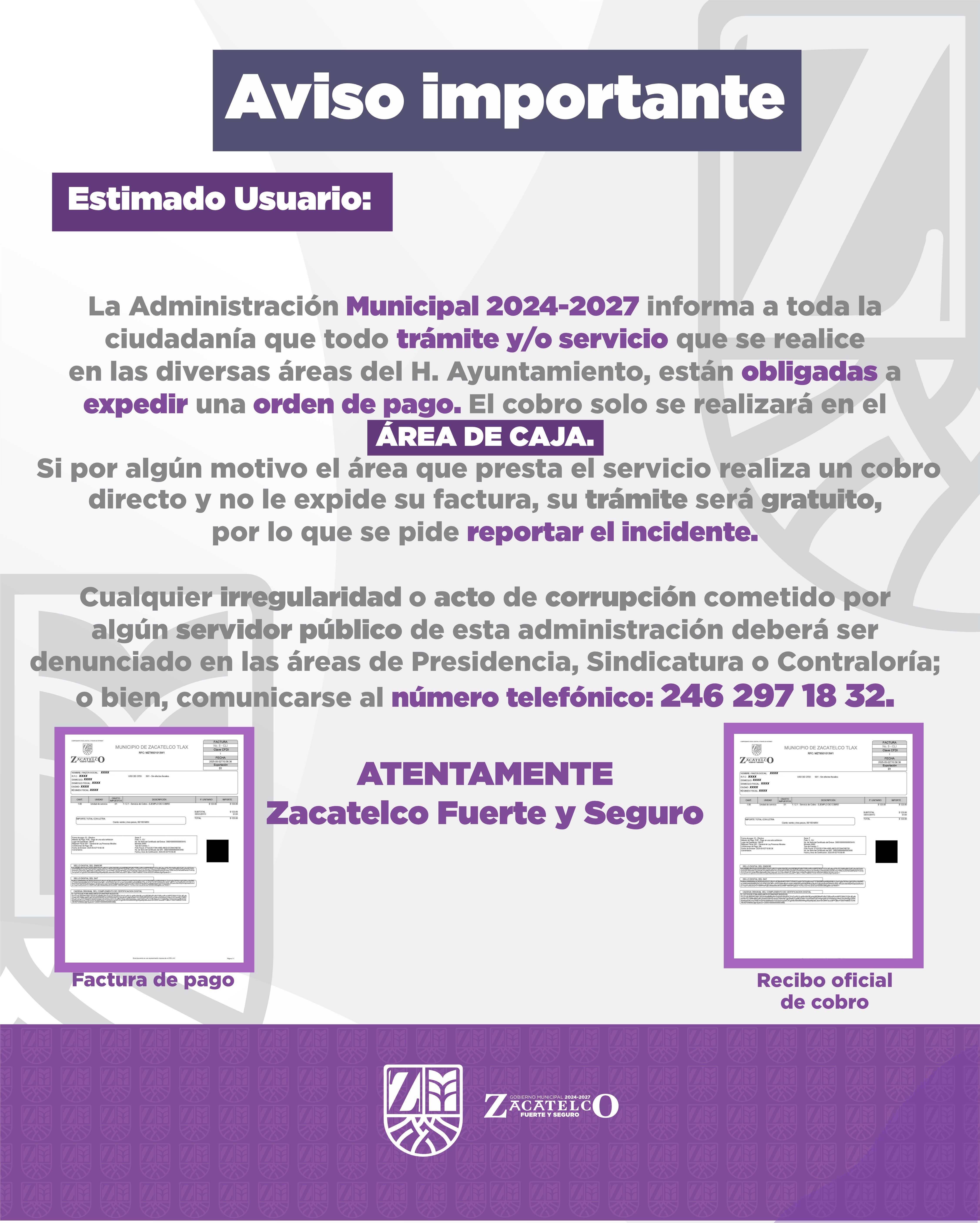 Anuncio del municipio Zacatelco