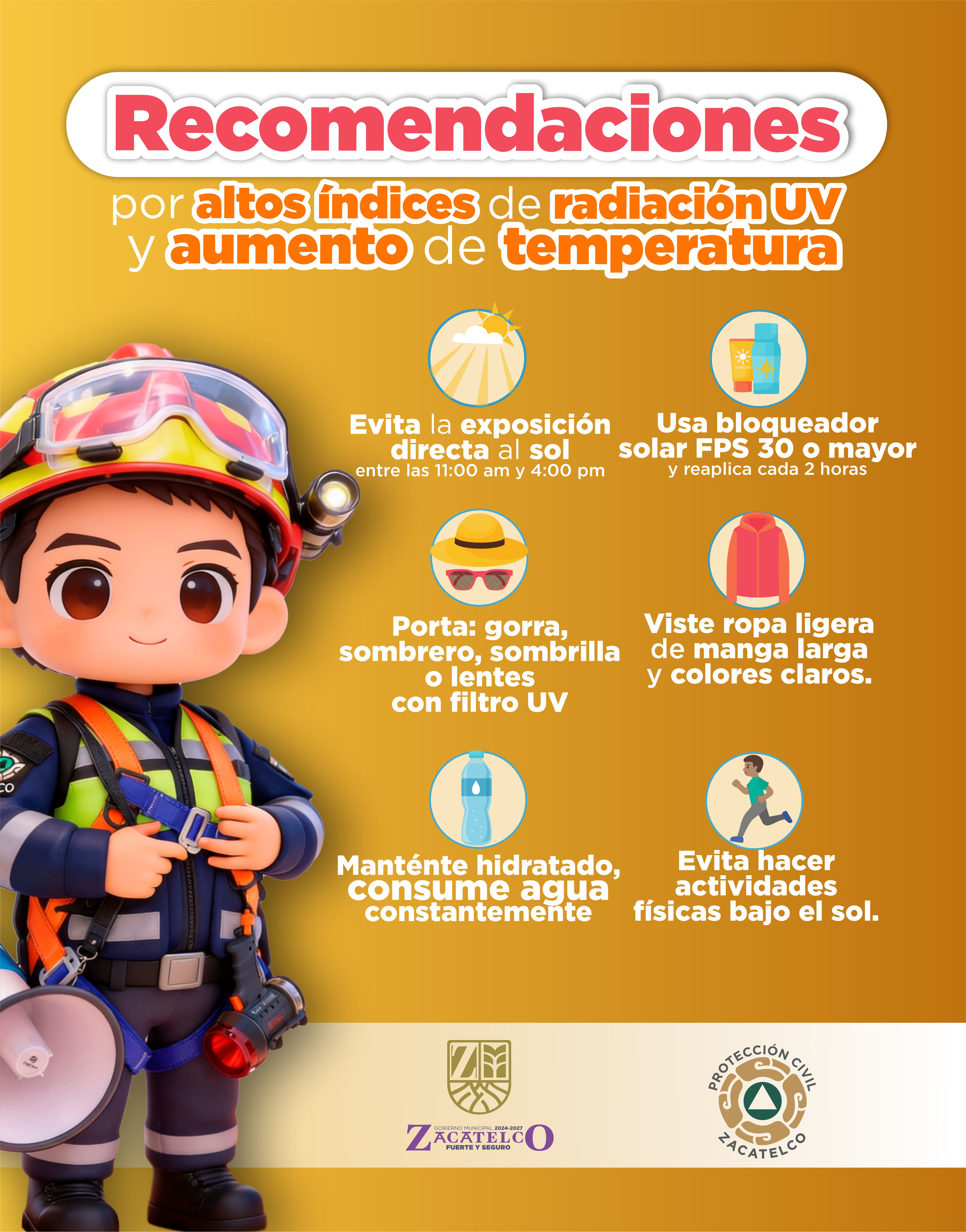 Recomendaciones ante los altos índices de radiación y el aumento de temperatura