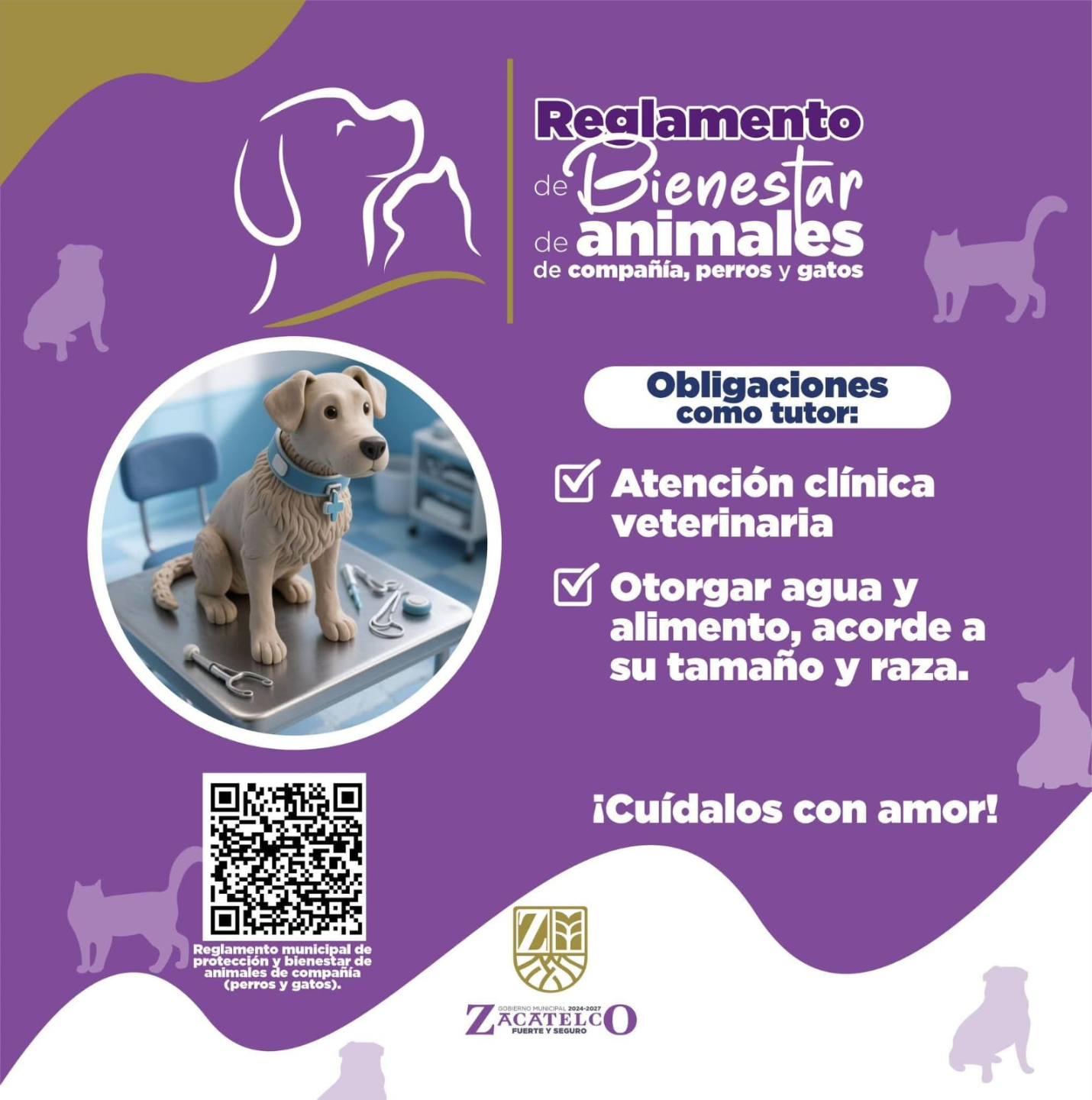 🐾❤️ El Gobierno Municipal de Zacatelco te recuerda que tener una mascota es una gran responsabilidad.
